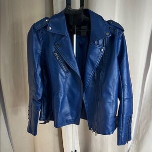 Colleen Lopez Women's Blue faux Leather Jacket